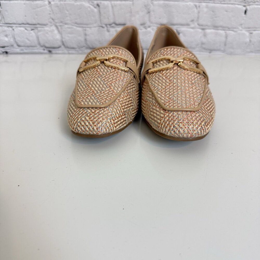 Tahari Woven Loafers Gold Horsebit Slip On Flats Beige Multi Women's Size 10 - Picture 6 of 13